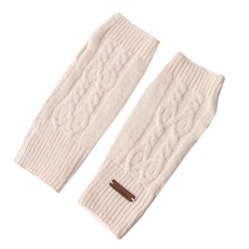 秋冬羊绒羊毛长款露指手套女士麻花针织珍珠保暖护胳膊袖子手臂套，手套，九月九羊绒