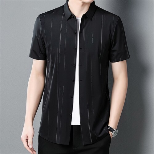 短袖男衬衫薄款休闲上衣男格子衣服修身百搭半袖青年韩版潮流图片