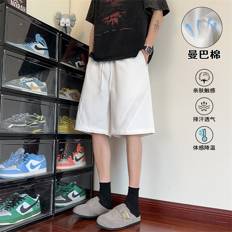 特批P30无差价夏季拼接曼巴棉高克重休闲潮流大码五分裤男DK5849，男装休闲裤，电商A001-1