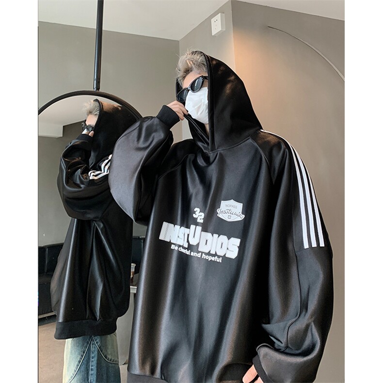 条纹亮面卫衣男美式高街重磅外套春秋连帽衫XZ514-2-24223-P78,女装短外套,星座514-2(原B239)