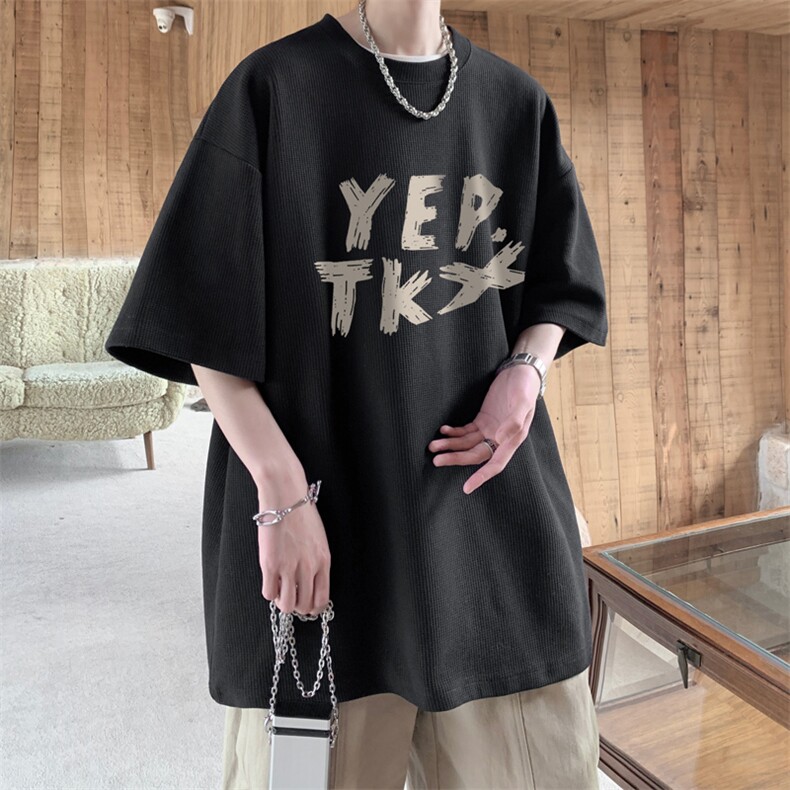 华夫格！港风华夫格短袖T恤男士半袖男五分袖体恤衫男HT146-P25,男装T恤,电商B367