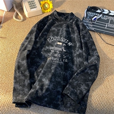 1506/Q97770/P32美式复古潮牌长袖男高街体恤潮流宽松上衣服水洗，男装T恤，星座1506