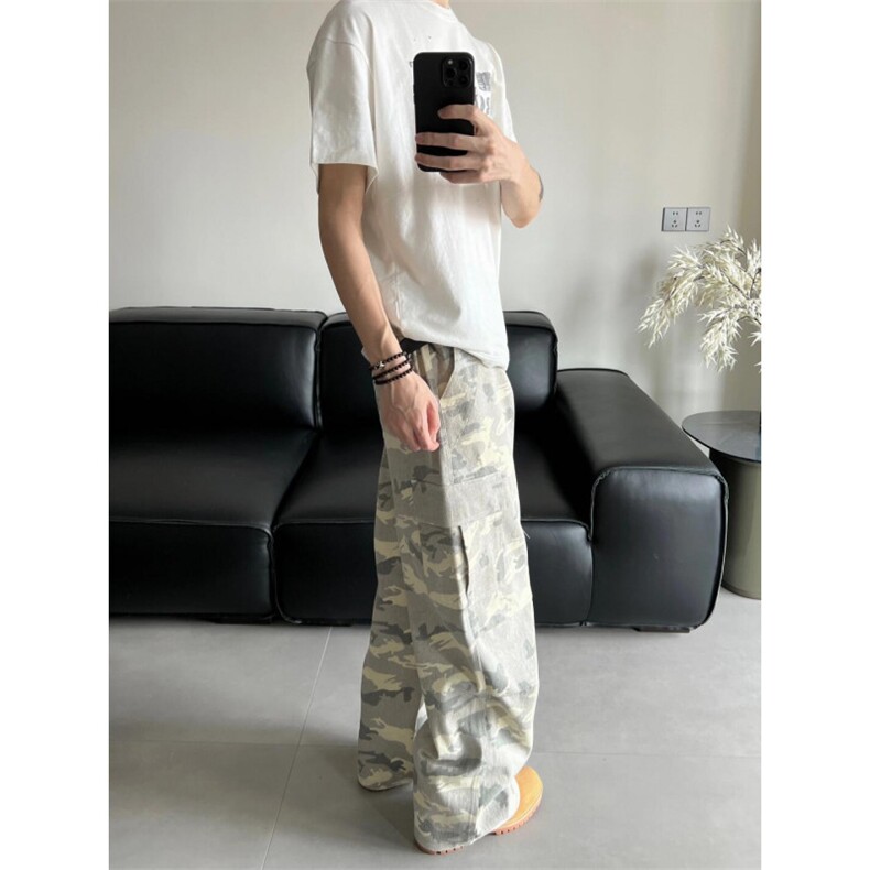 【有货】美式复古迷彩裤男款春秋潮牌痞帅炸街裤子B0013LL-特P60,男装休闲裤,星座1007（原301D）