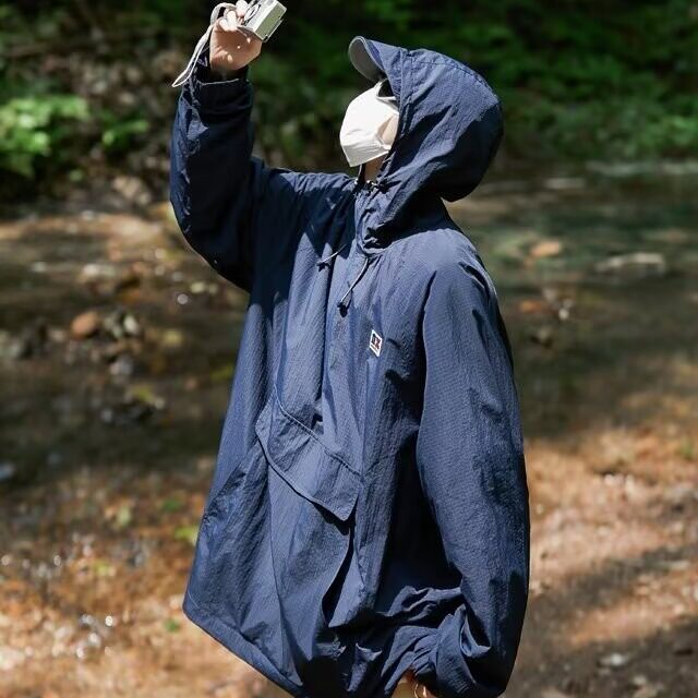 2024半开领防晒衣连帽夏季薄款高街潮户外防晒外套HT73P45,男装防晒衣,星座1116-2