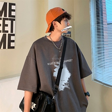 抖音得物二开现货220克夏装重磅美式高街宽松短袖t恤MT195，男装T恤，电商A486-1