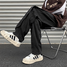 拼接牛仔裤男春季美式hiphop高街裤子宽松阔腿裤88222-p4868，男装牛仔裤，星座1008-1