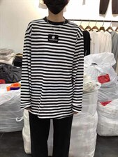 时尚休闲条纹T恤，女装T恤，名欧淇淇