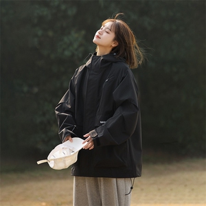 春季新款美式山系休闲纯色冲锋衣情侣潮流夹克外套JK7817-特P80图片