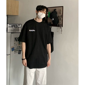 万针全刺绣工艺抖音得物高品质260克重磅纯棉双纱美式高街短袖T恤图片