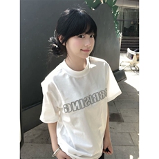 H0521-p35立体刺绣纯棉220克短袖t恤女，女装T恤，星座617A-2