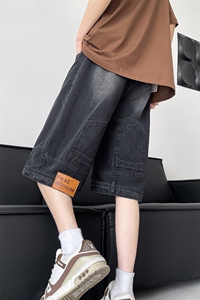 8XL-M 特大码牛仔裤短裤男美式倒装五分裤子宽松直筒DK1527P45图片