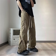 美式复古高街工装裤子男女潮牌设计感微喇叭裤宽松休闲运动裤，男装休闲裤，星座716-2