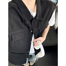 MJ214-p48-限价68M-5XL现货宽松可脱卸大码牛仔马甲多口袋，男装背心/马甲，星座116