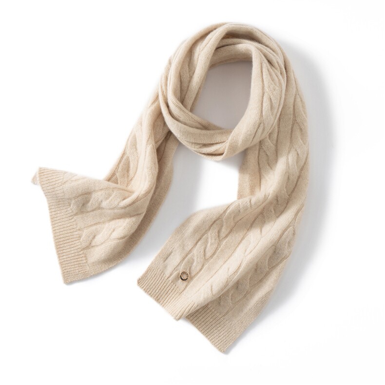 2025时尚百搭通勤简约休闲麻花大围巾，围巾，暖思纯羊绒