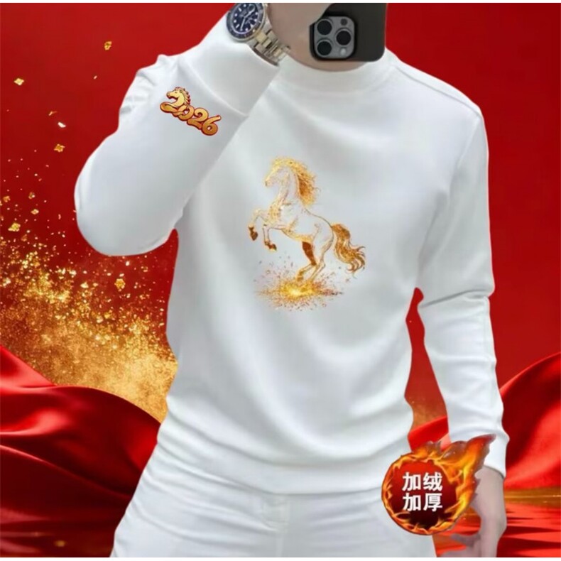 1506-1/WW7031/P40男款百搭红色卫衣新年款式马年本命年卫衣潮牌,男装卫衣,星座1506-1