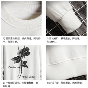 春季圆领卫衣男大码韩版宽松长袖外套 网格S6279-P28图片