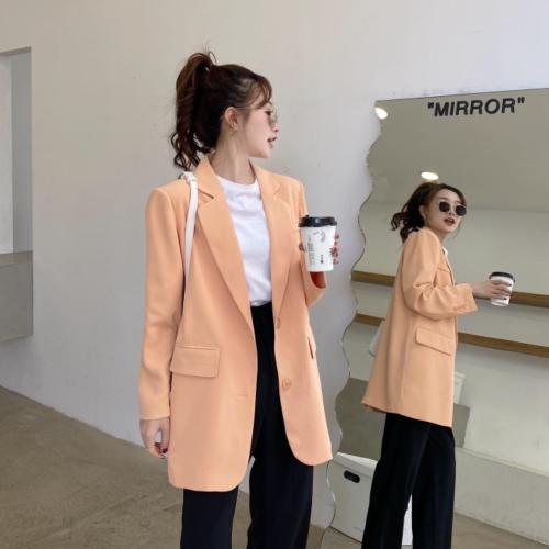 2021新款糖果色炸西装外套少女休闲西服上衣春季韩版宽松百搭,女装西装,香丽迪1