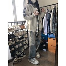CW35HH-特P43三条杠花灰色外套男高级感痞帅立领卫衣夹克，男装夹克，星座1007（原301D）