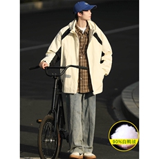 冬上新三合一冲锋衣潮加绒羽绒服百搭外套男女8352-P210控价299，男装羽绒服，电商A441-1