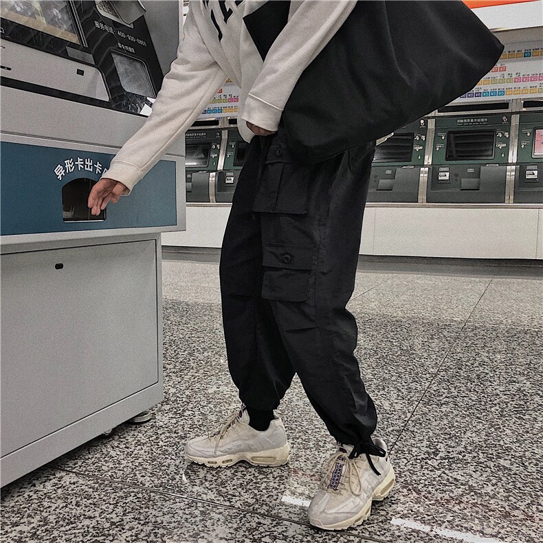 机能工装裤ins港风日系宽松抽绳束脚休闲裤XZ1213-KK10-P55,男装工装外套,星座1213