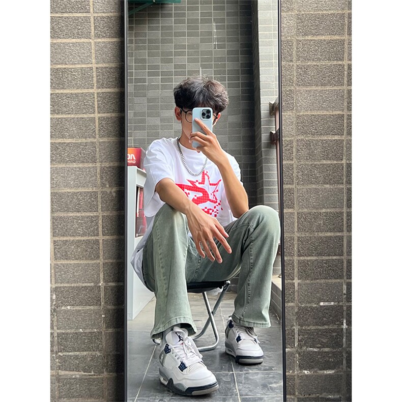 K1787～批60控88有货（自家图）2024美式vibe潮牌痞帅修身牛仔裤,男装牛仔裤,星座218-5