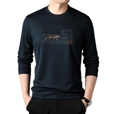 2023秋季新款男装商务休闲宽松薄款上衣男士时尚潮流中年免烫T恤，男装T恤，电商B212（原钱塘6029）