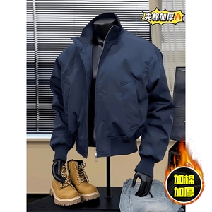 现货冬季美拉德立领飞行夹克廓形高街棒球服加棉加厚棉衣外套图片