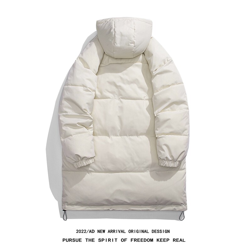 白鸭绒白底22冬季简约印花长款连帽羽绒服YR1503P245控298,男装羽绒服,电商A247-1
