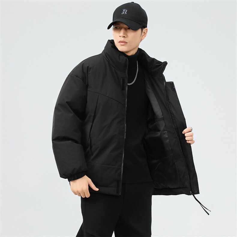 现货美式高街休闲夹克冬季立领纯色三防户外工装加厚棉服外套,男装夹克,电商A486