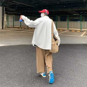 春夏季新款衬衫潮流慵懒男方领宽松型衬衫BK024P38图片