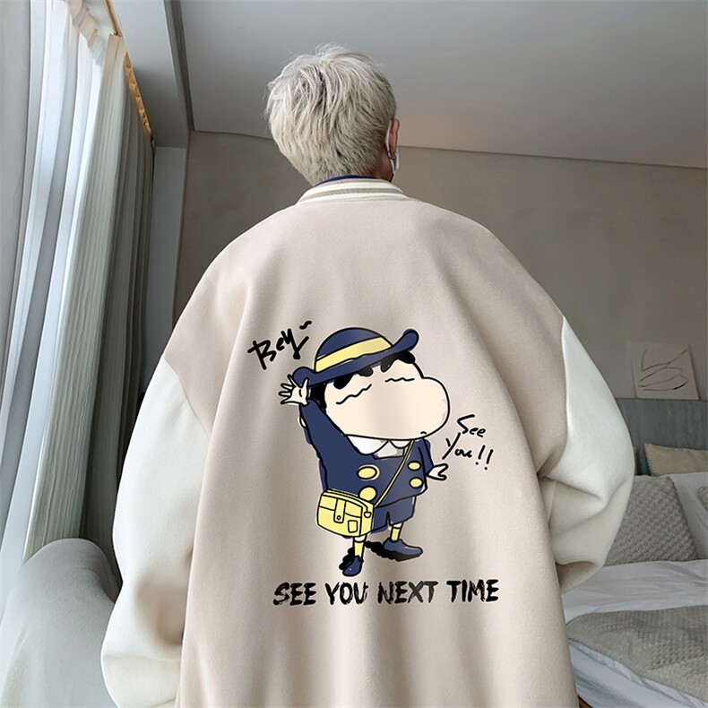 摇粒绒棒球服男大码开衫卫衣男夹克BF86240-P65,男装夹克,电商A040