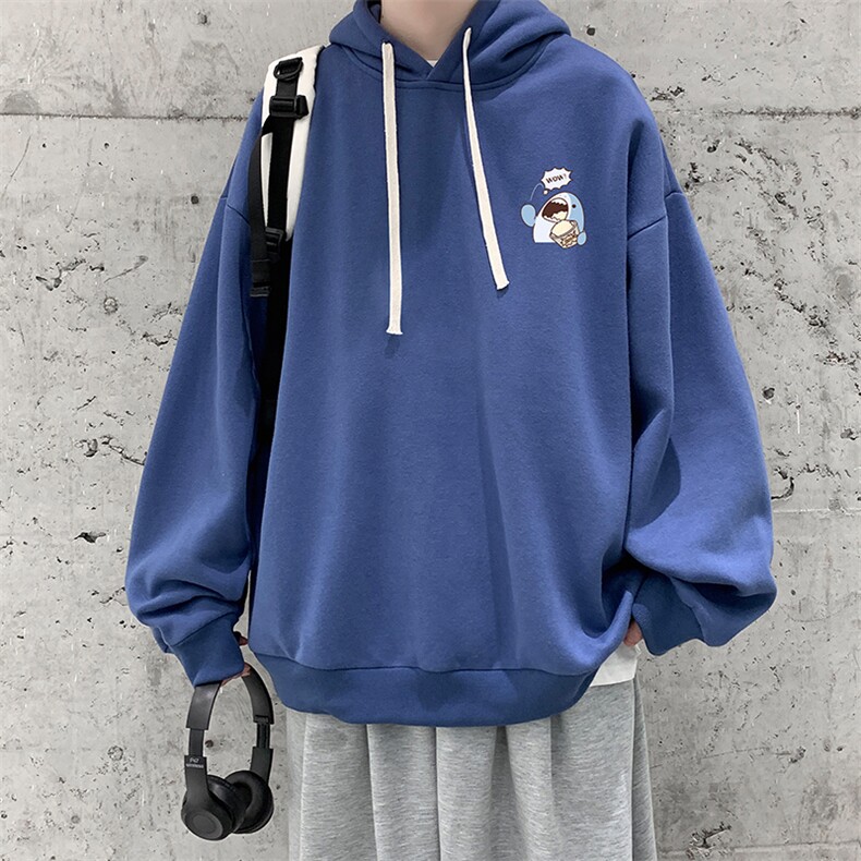 WY2239-P35加绒款-P40纯棉连帽卫衣男大码运动帽衫宽松薄外套男,男装卫衣,电商A040