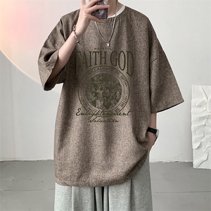 风复古亚麻短袖男棉麻t恤男半袖 ZT71388-P35图片