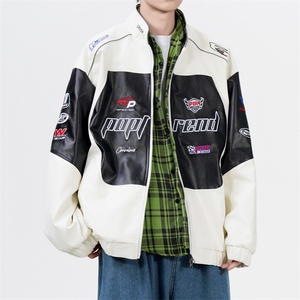 个性拼接皮衣机车服JK2168-P100图片