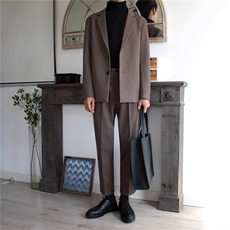 男毛呢西服上衣小西装短款西服套装冬加厚休闲呢子外套HH5503P68，男装西服，星座1013-5