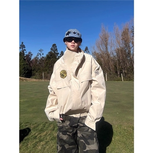 26春 美式徽章刺绣boxy宽松工装夹克 W1993/特P80，男装夹克，电商B350