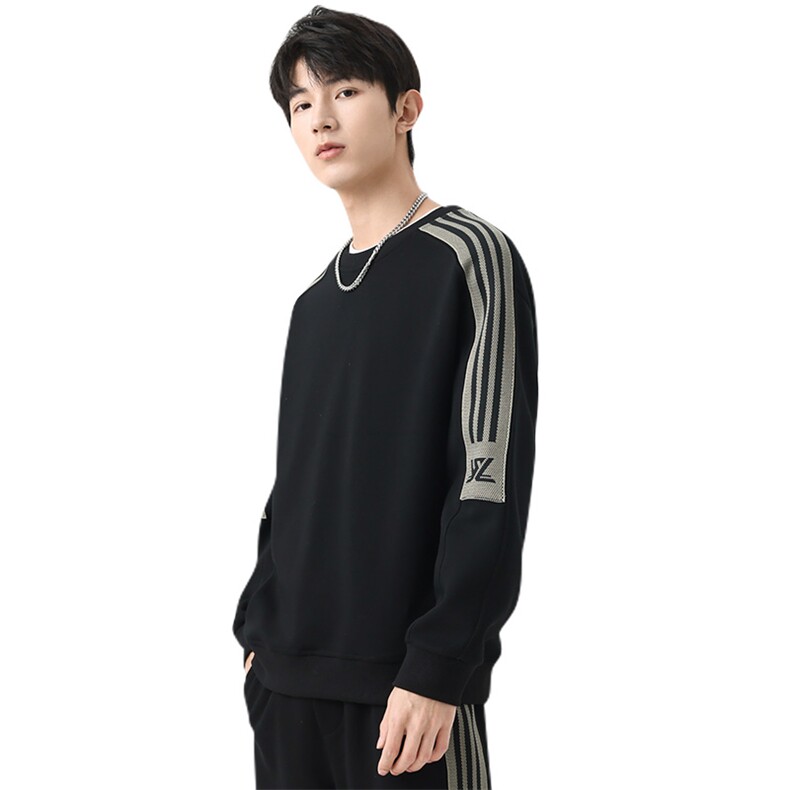 2XL-9XL冬季加绒加厚胖子圆领拼接卫衣男,男装卫衣,星座209