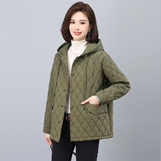 全年备货不下架2023新款时尚菱格绗线棉衣休闲冬装棉服，女装棉衣/棉服，忆绮罗
