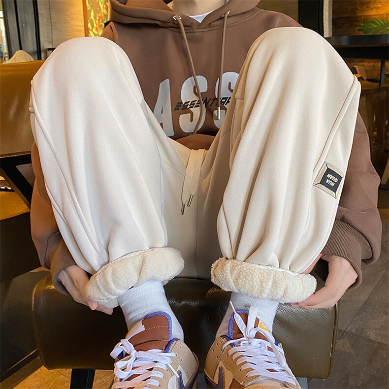 加绒加厚休闲运动卫裤男美式针织束脚裤715-6-BX16P55（控78）,男装休闲裤,星座715-6