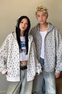 2026秋季新款卫衣5Q1101-TP5588 美式小碎花连帽卫衣休闲情侣图片