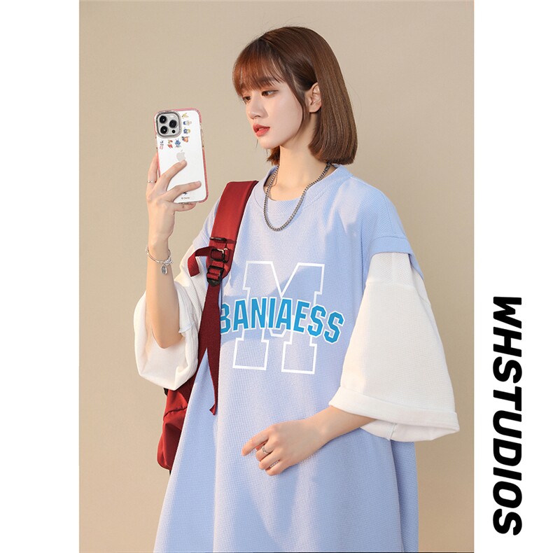 中性风2023夏季新款华夫格字母印花情侣套装TZ620P75控98，女装运动套装，A247A