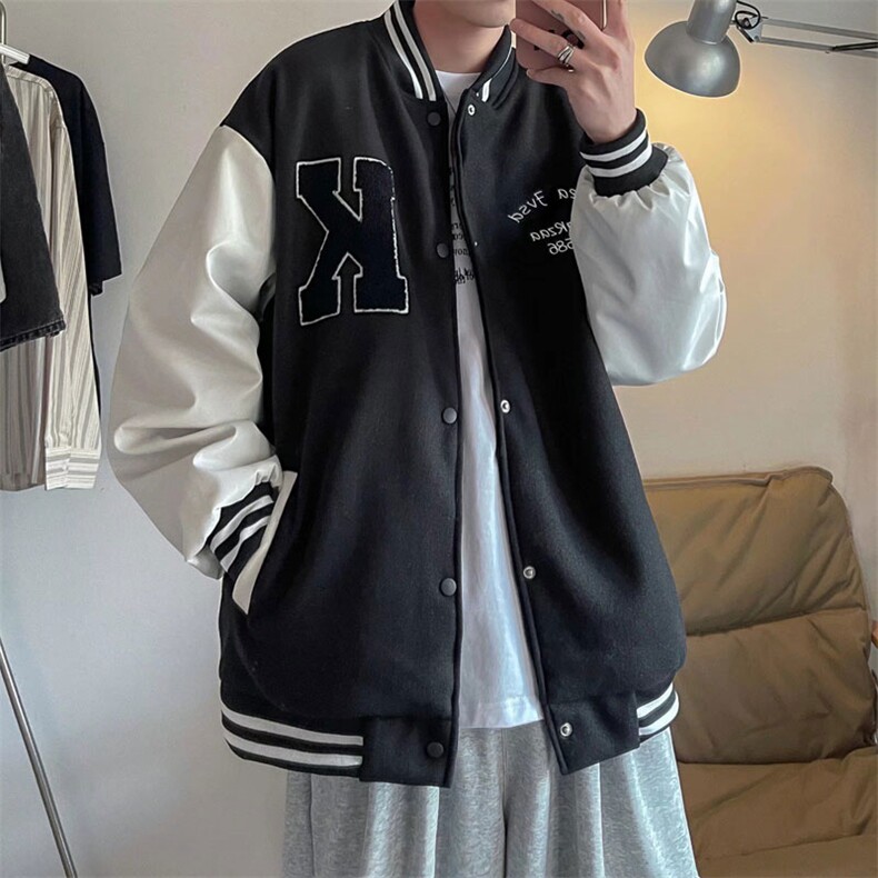 潮流夹克潮男春季棒球领毛巾刺绣夹克M03P60,男装夹克,星座1116-2