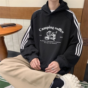 美式三杠条纹复连帽卫衣秋冬男女宽松长袖SWY2476-P55控88 50棉图片