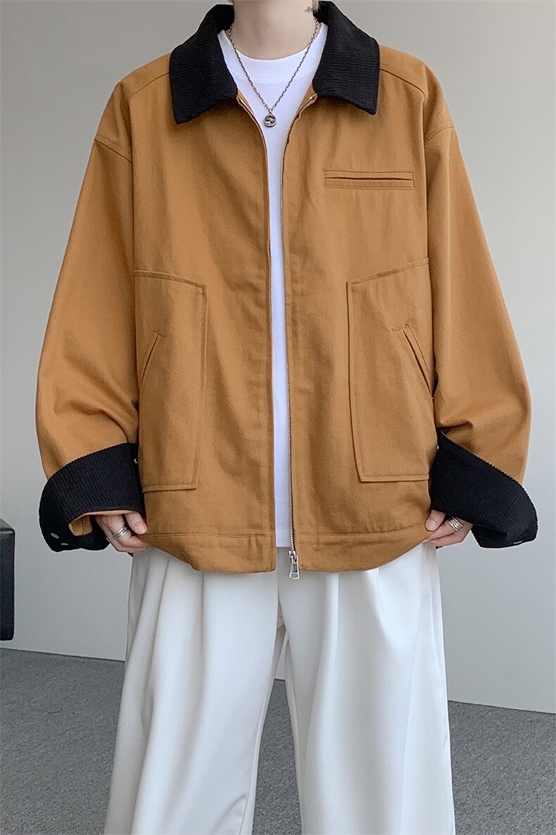 8XL-M明星同款工装猎装夹克哈灵顿外套男底特律衬衫秋季JK1325P88,男装夹克,电商D206-1