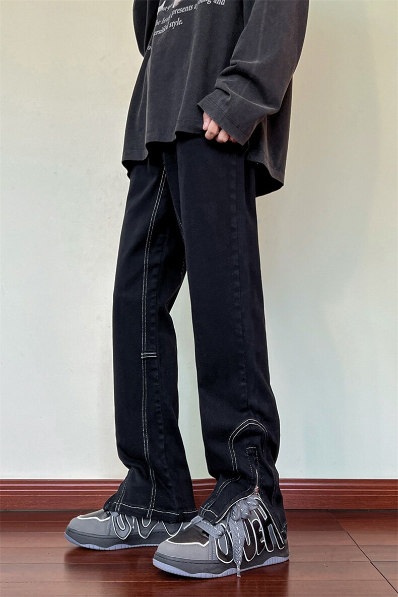B2212023秋冬新款美式ins高街小众拉链牛仔裤LK22077-P65控88,男装牛仔裤,电商B221