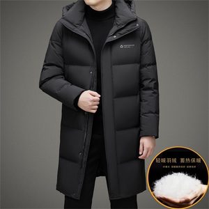 2022长款90%白鸭绒冬季新款商务休闲保暖连帽羽绒服 JZ8223-P385图片