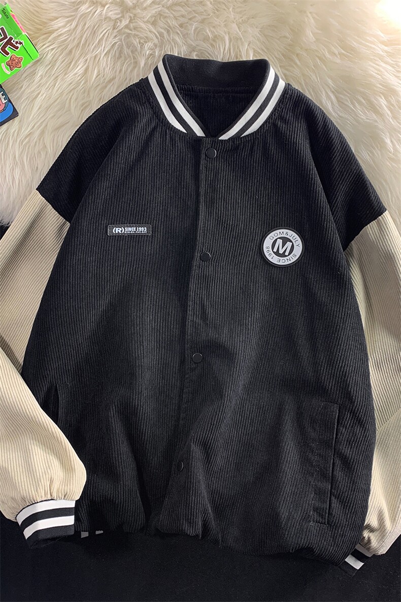 2022灯芯绒夹克外套港风宽松棒球服D201-DM94-P70,男装夹克,电商D321-1