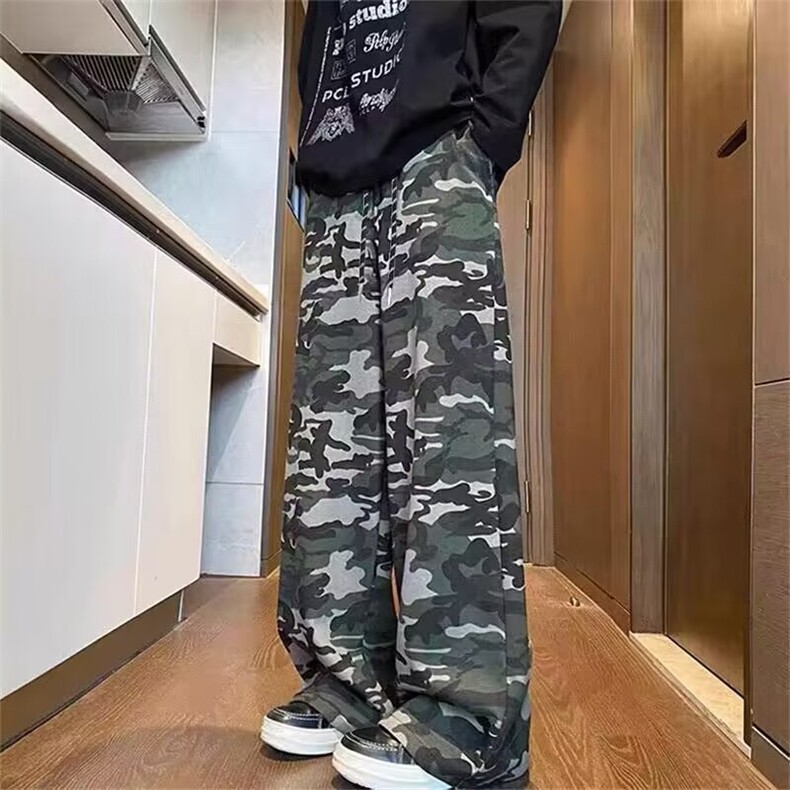 1506A/GB560/P30复古迷彩大口袋拖地裤男女百搭休闲长裤,男装休闲裤,星座1506A