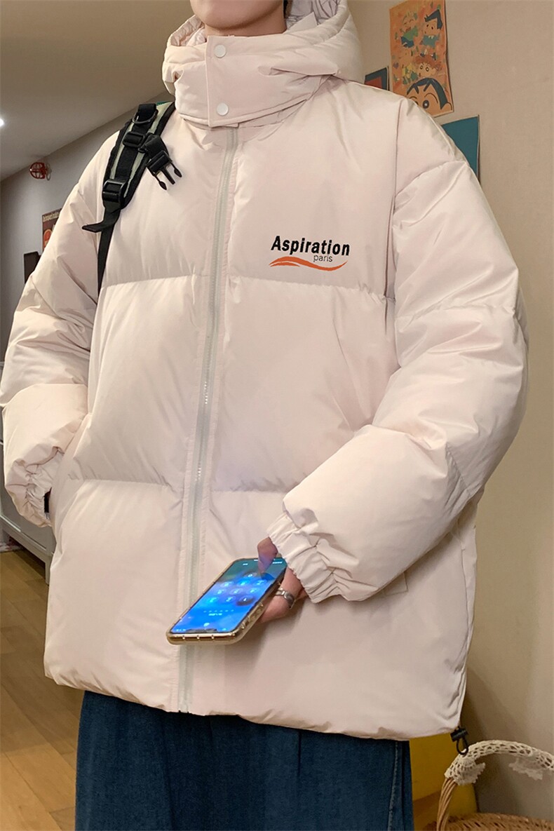 港风民宿个性字母印花休闲百搭连帽棉服A247-MY227特批95控158,男装棉衣,电商A247