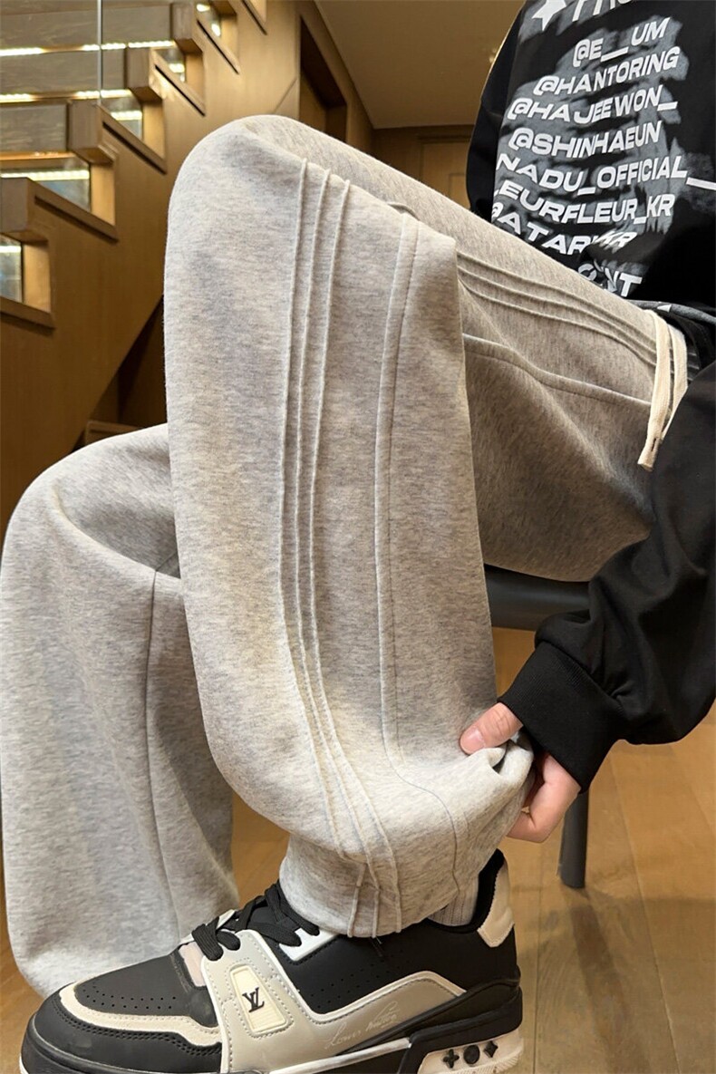 ！简约百搭男士华棉长裤直筒宽松卫裤WK2042常规特P40加绒50,男装休闲裤,电商B220